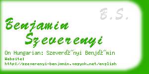 benjamin szeverenyi business card